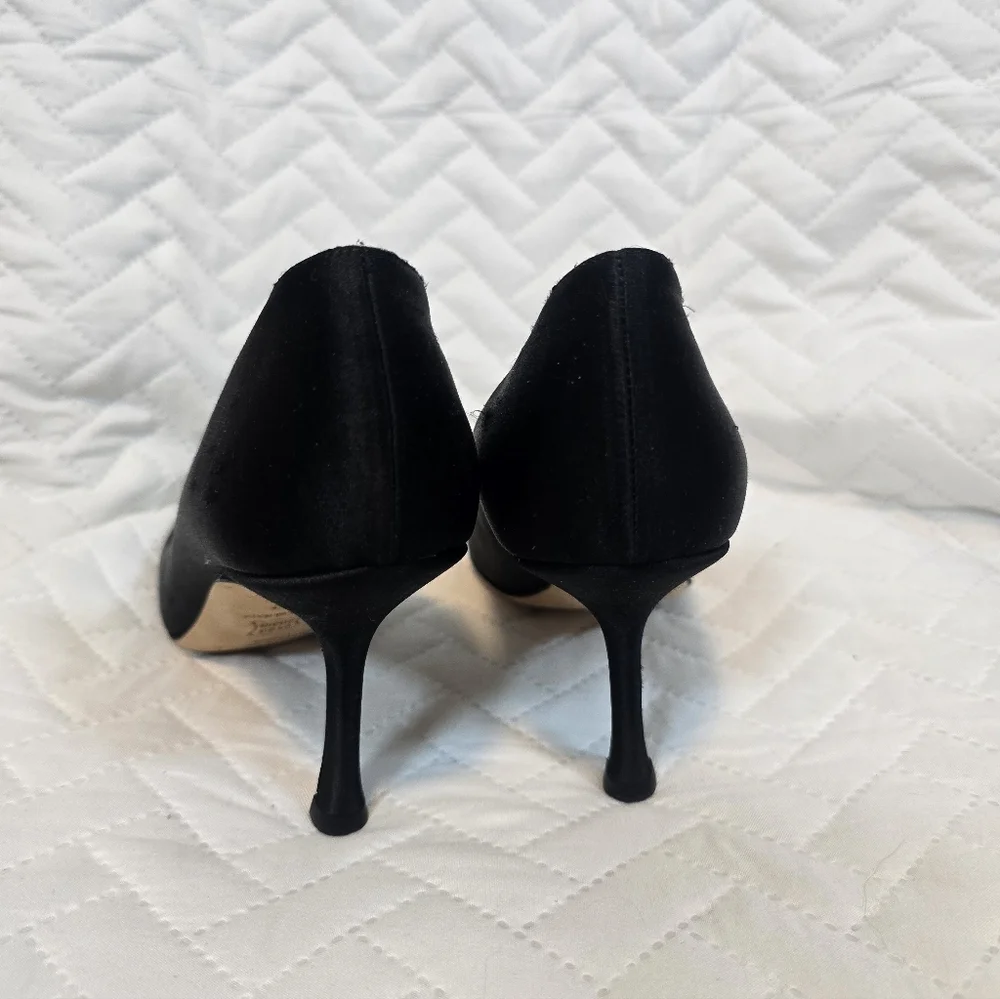 Jimmy Choo Crystal Accent Black Pointed Pumps Heels - Picture 7 of 15